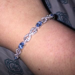 Silver and Blue Bracelet.